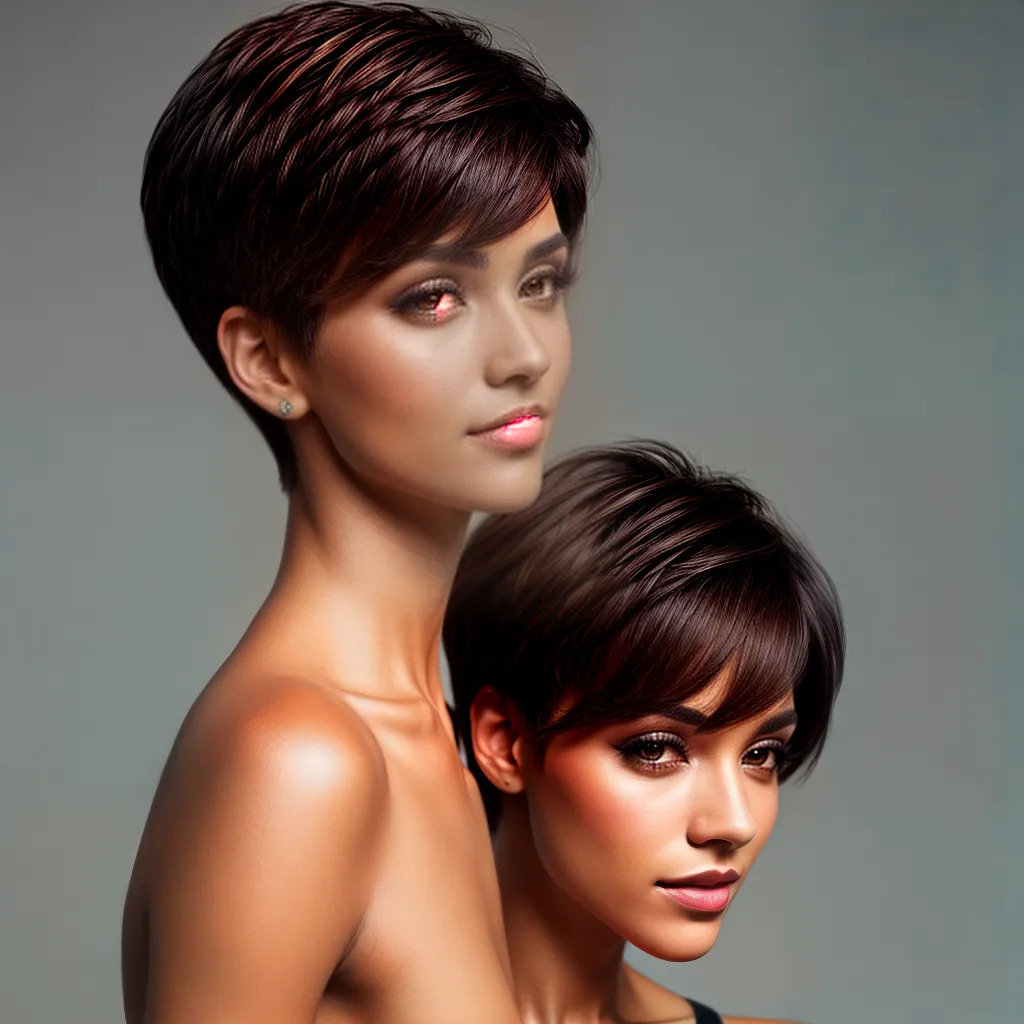 mulher cabelo curto pixie moderna