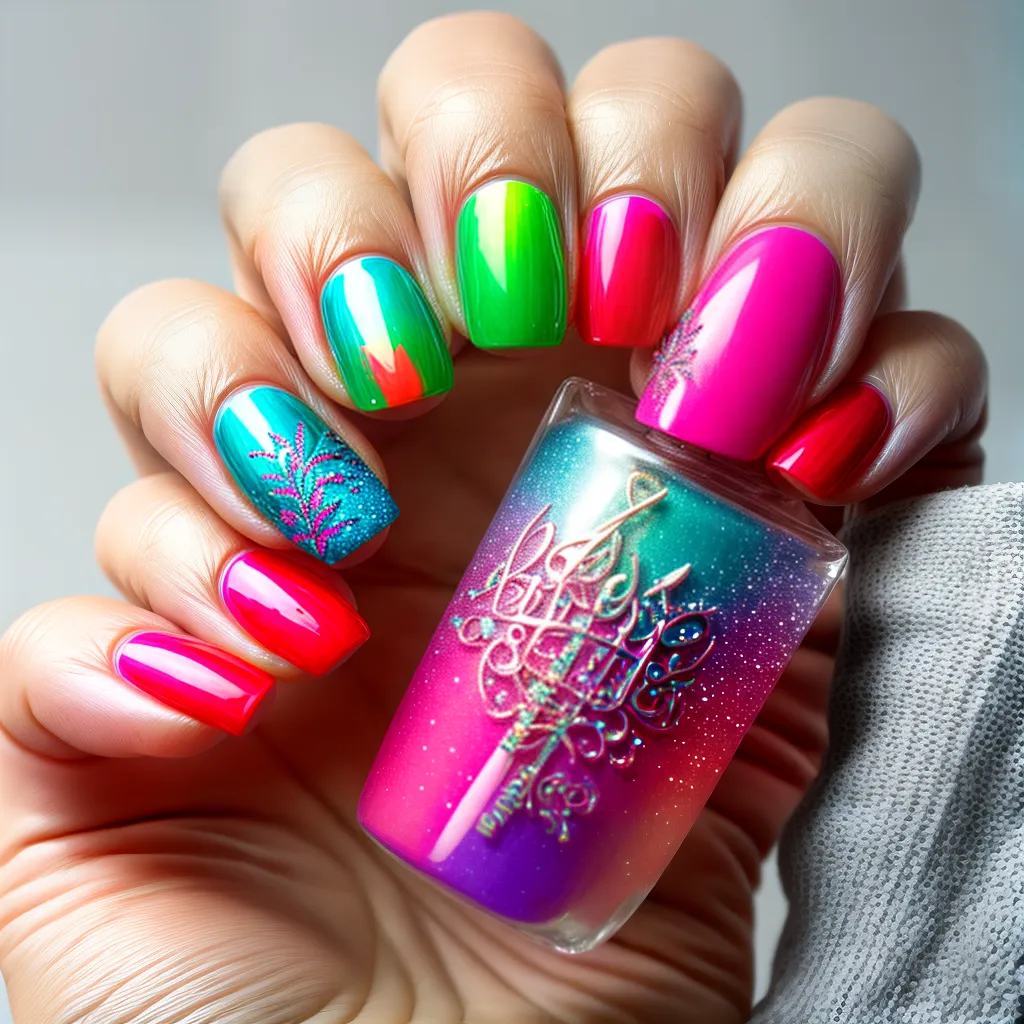 unhas gel incrustadas artisticas