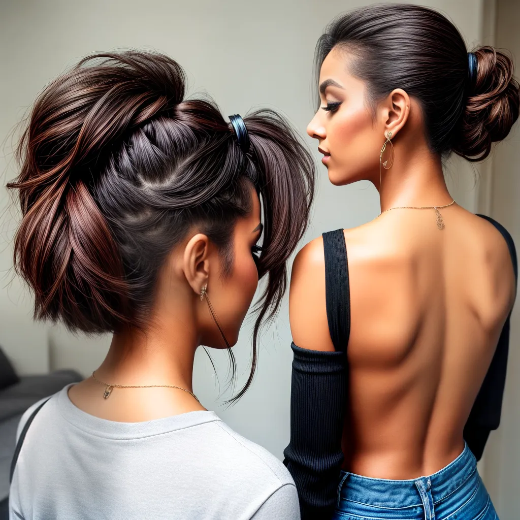 mulher cabelo curto ponytail elegante mulher cabelo curto ponytail elegante