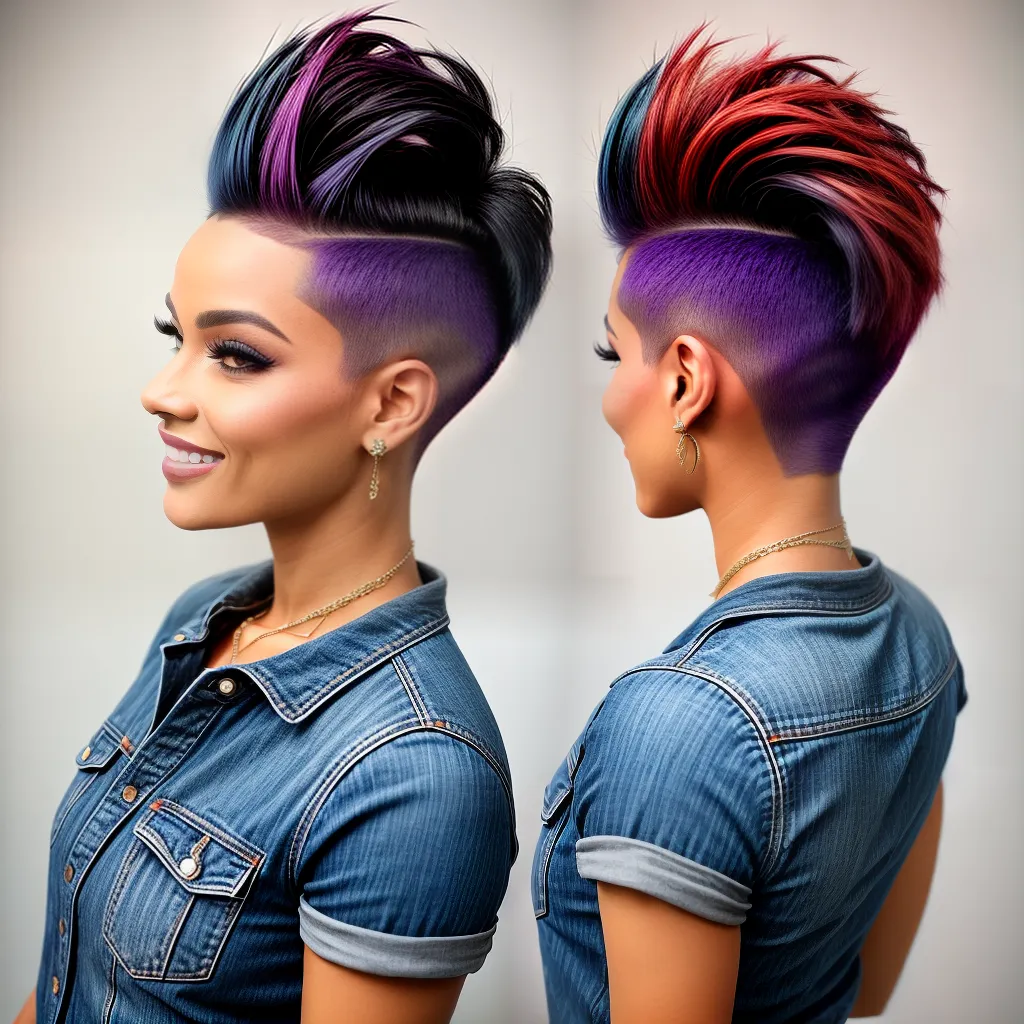 mulher estilosa undercut cabelo colorido mulher estilosa undercut cabelo colorido