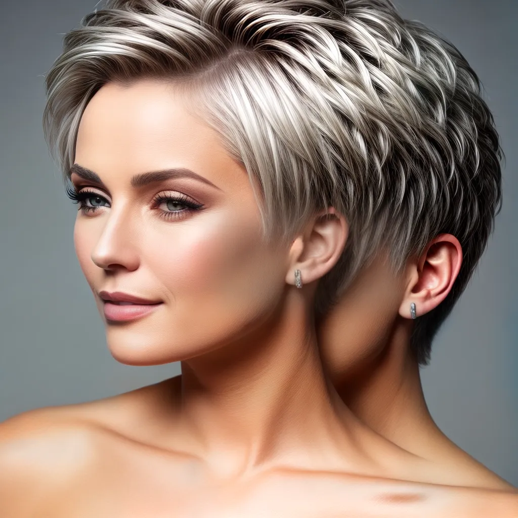 mulher madura cabelo curto prateado