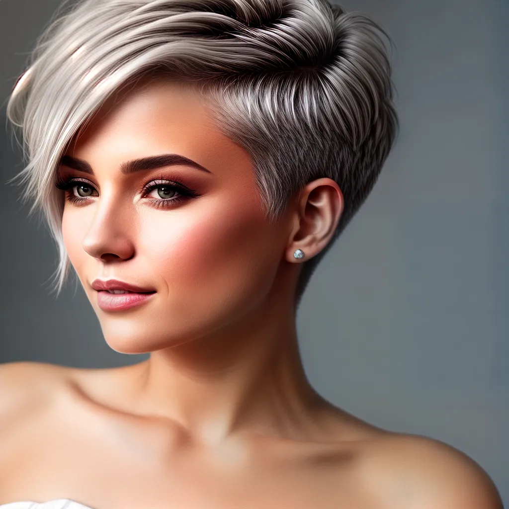 mulher estilosa cabelo curto cinza 1