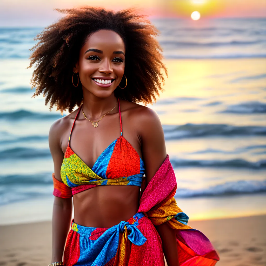 mulher cabelo curto sorriso praia