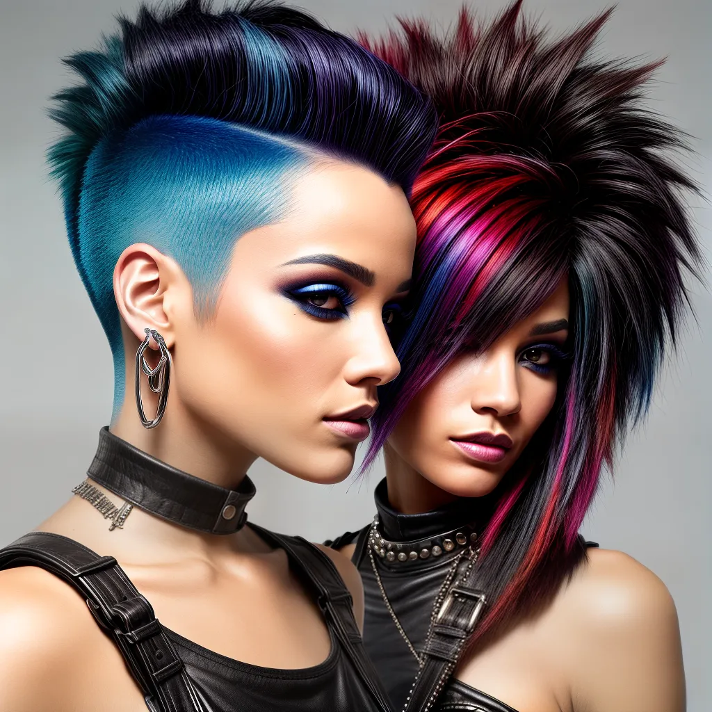 cabelo curto mohawk colorido punk