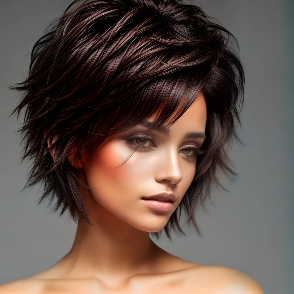 mulher cabelo curto despojado estiloso mulher cabelo curto despojado estiloso