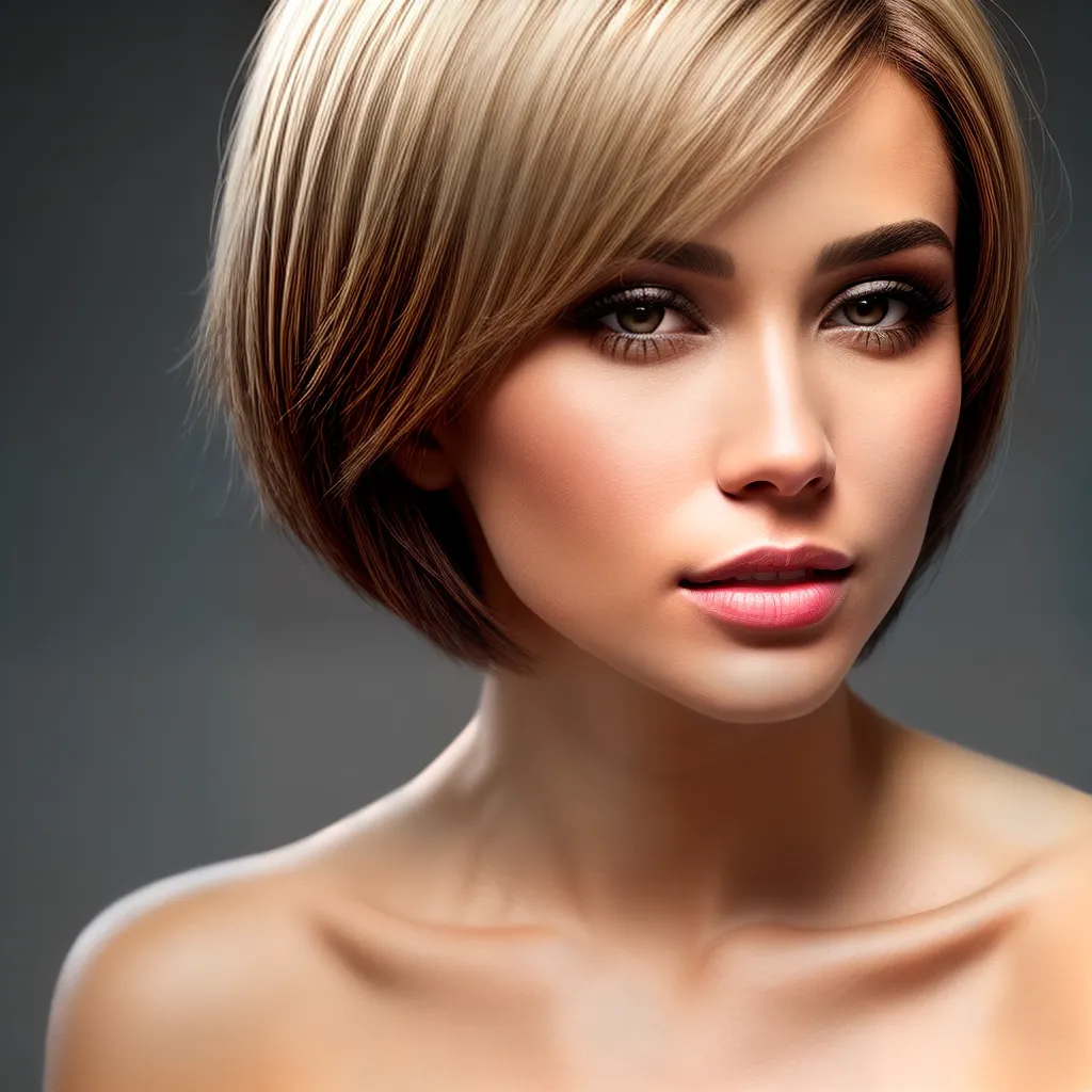 mulher cabelo curto brilho confianca
