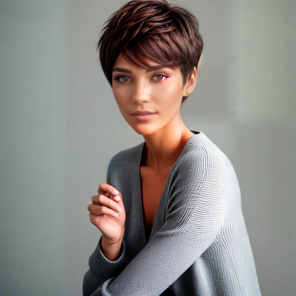 mulher cabelo curto brilho saudavel