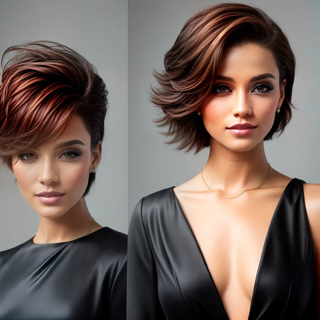 mulher estilosa cabelo curto volumoso
