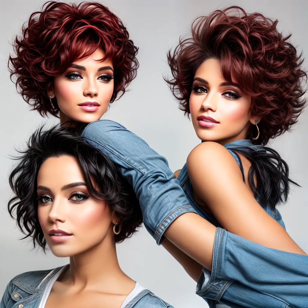 mulher cabelo curto volume estiloso