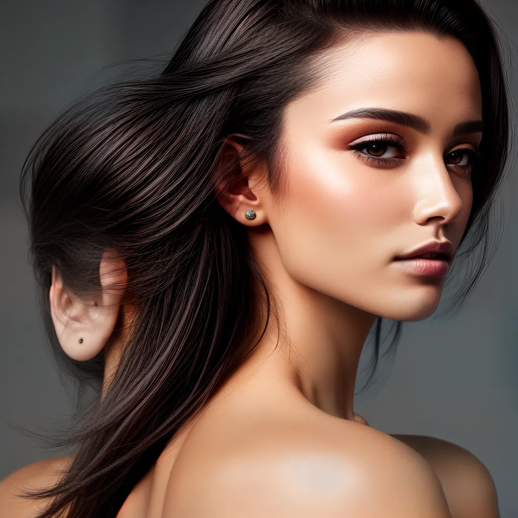 mulher cabelo curto molhado sofisticado