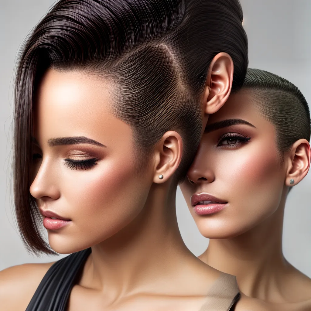mulher cabelo curto molhado estiloso