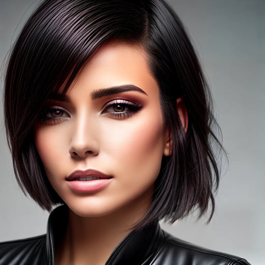 mulher cabelo curto molhado moderno