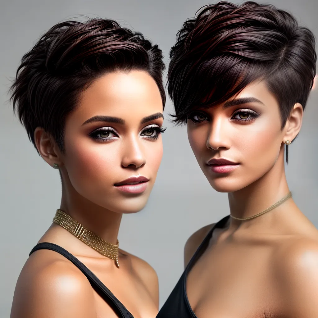 mulher corte pixie estiloso torcidos
