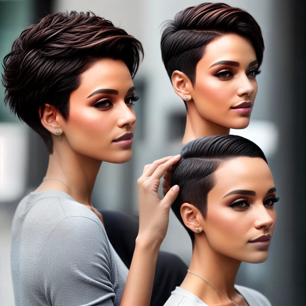 mulher cabelo curto pixie estiloso
