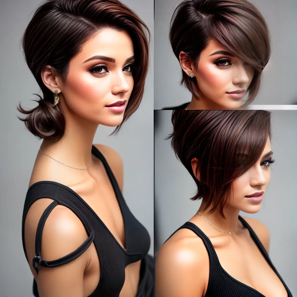 mulher cabelo curto penteado chic