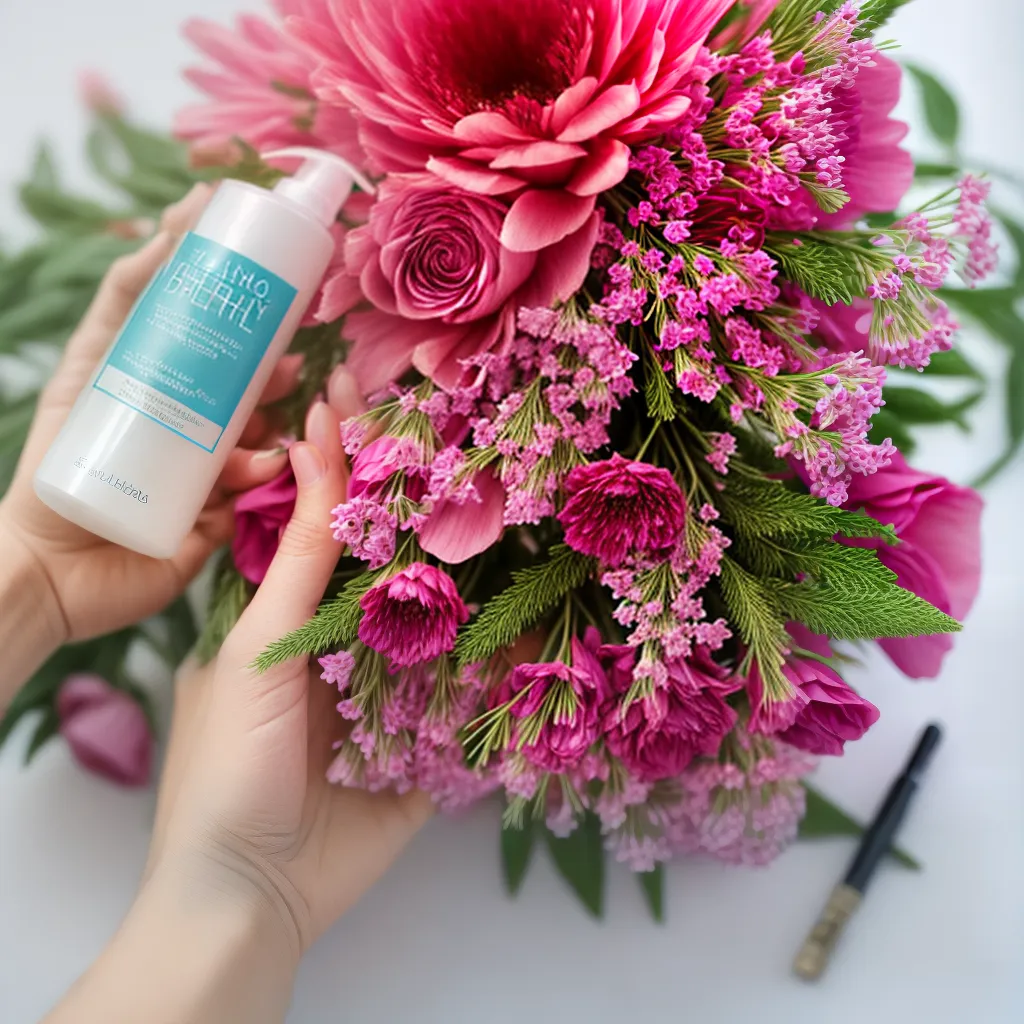 mulher mao shampoo floral aromaterapia