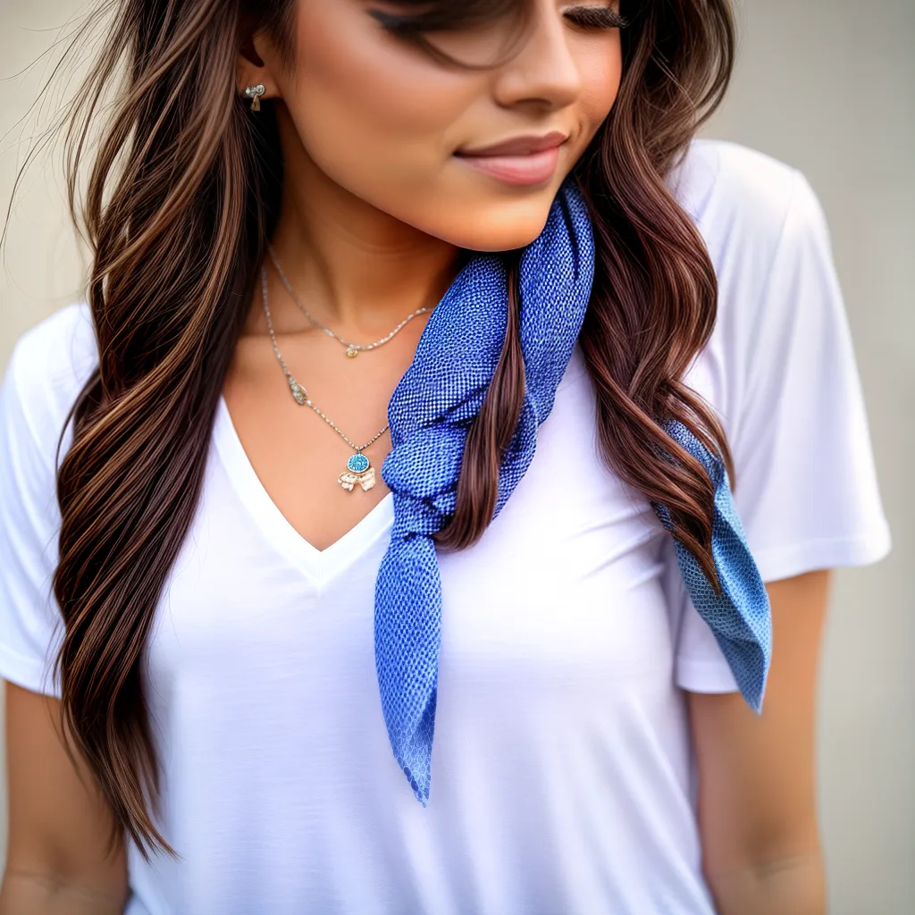 camiseta branca scarf colorido