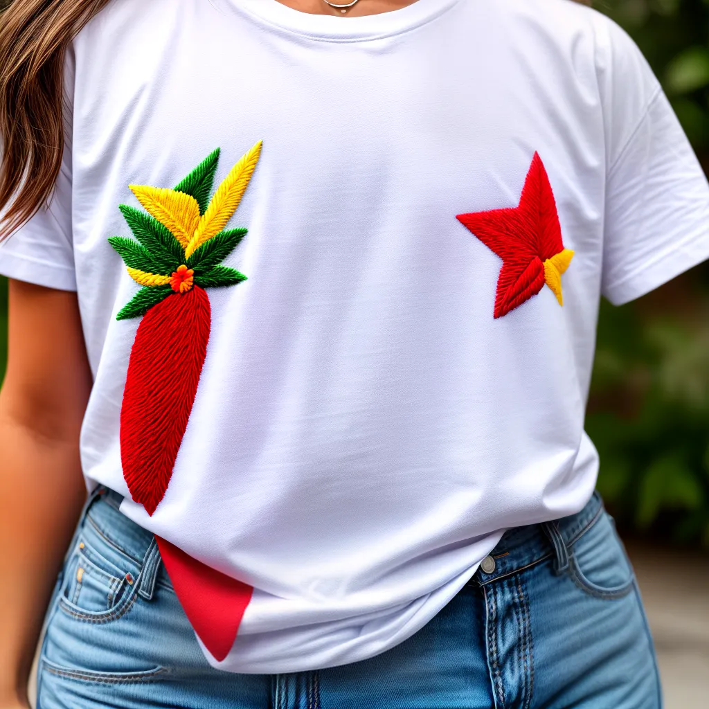camiseta branca customizada patches pintura