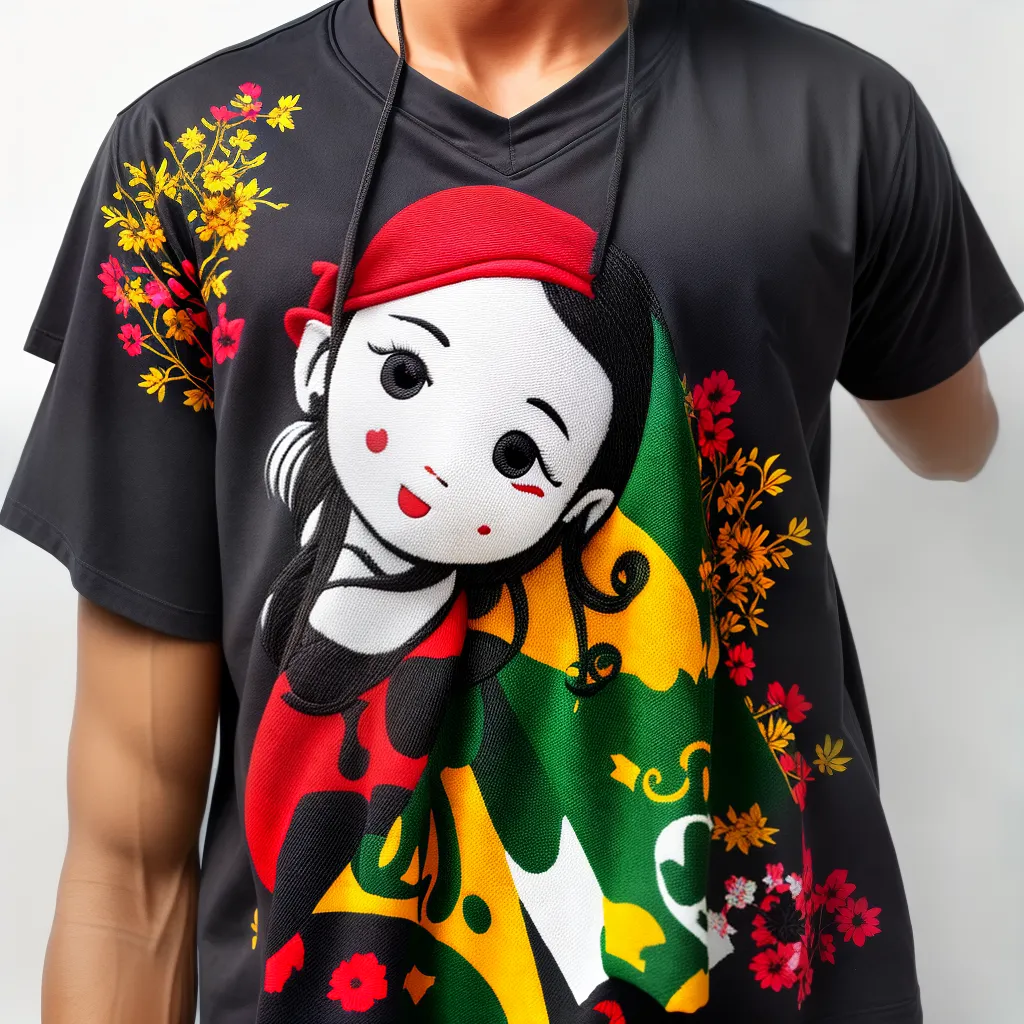 camiseta personalizada desenhos coloridos bordados 1