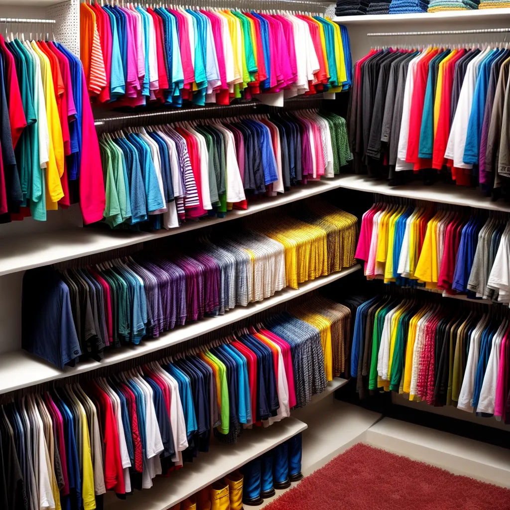 closet organizado camisetas coloridas