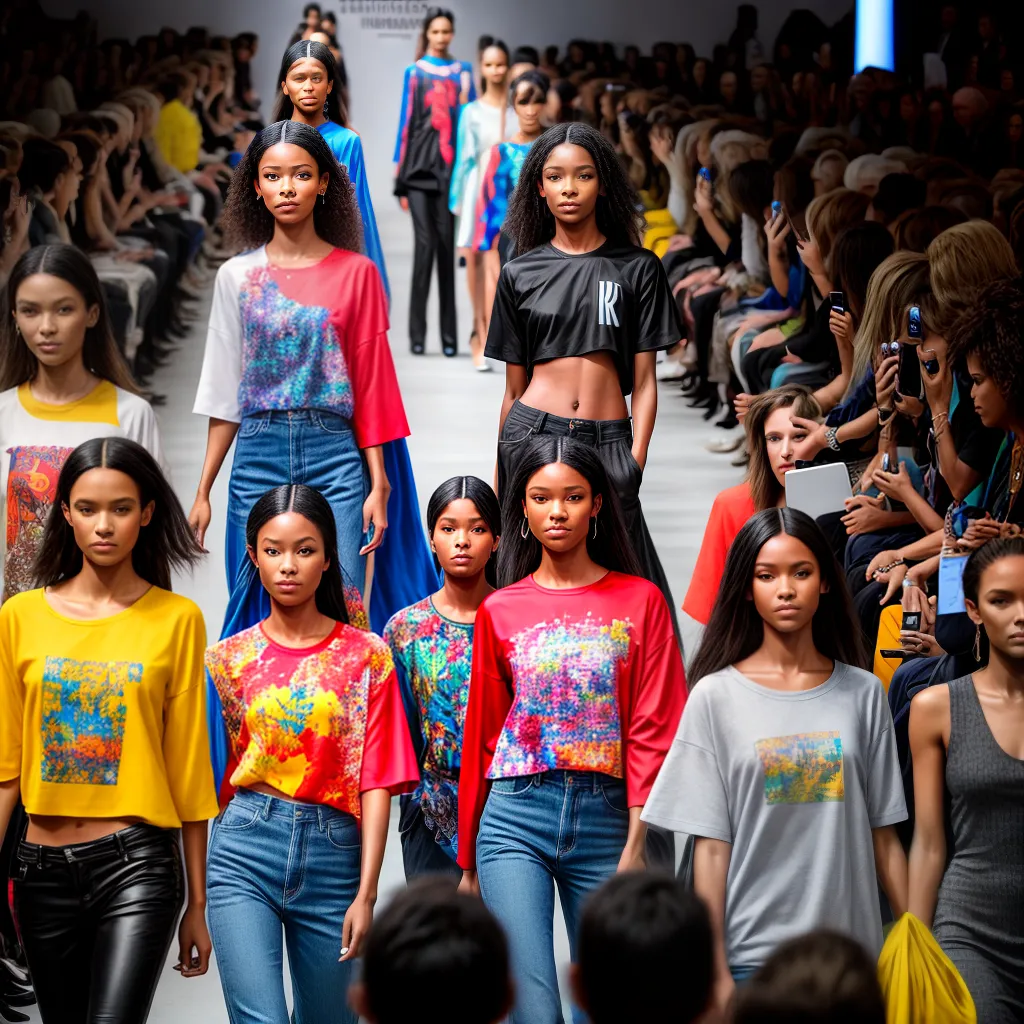desfile moda internacional camisetas vibrantes