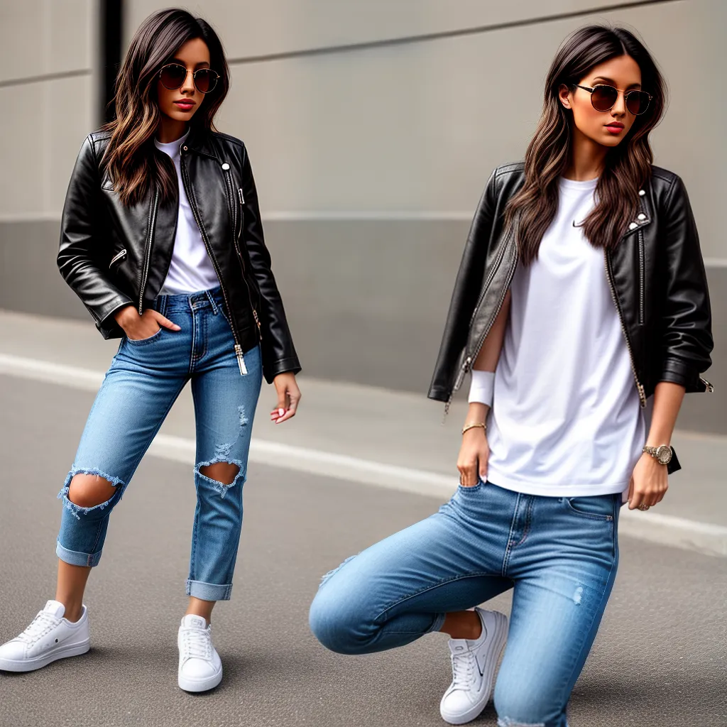 look estiloso camiseta jeans tenis