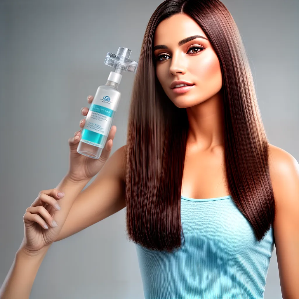 mulher segurando shampoo ph cabelo