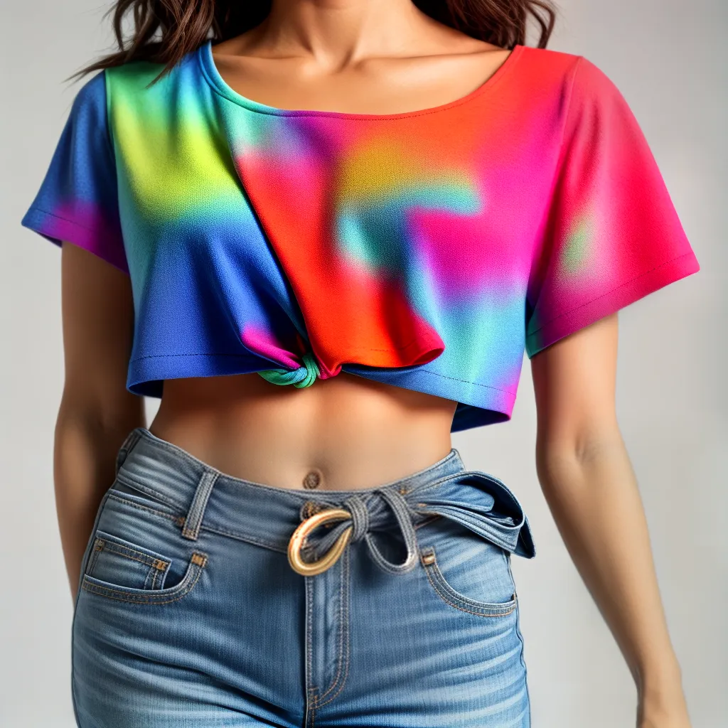 tesoura camiseta colorida crop top tesoura camiseta colorida crop top