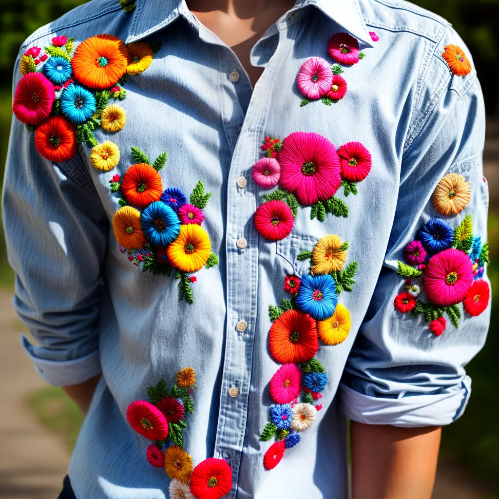 camisa branca patches coloridos bordados 1