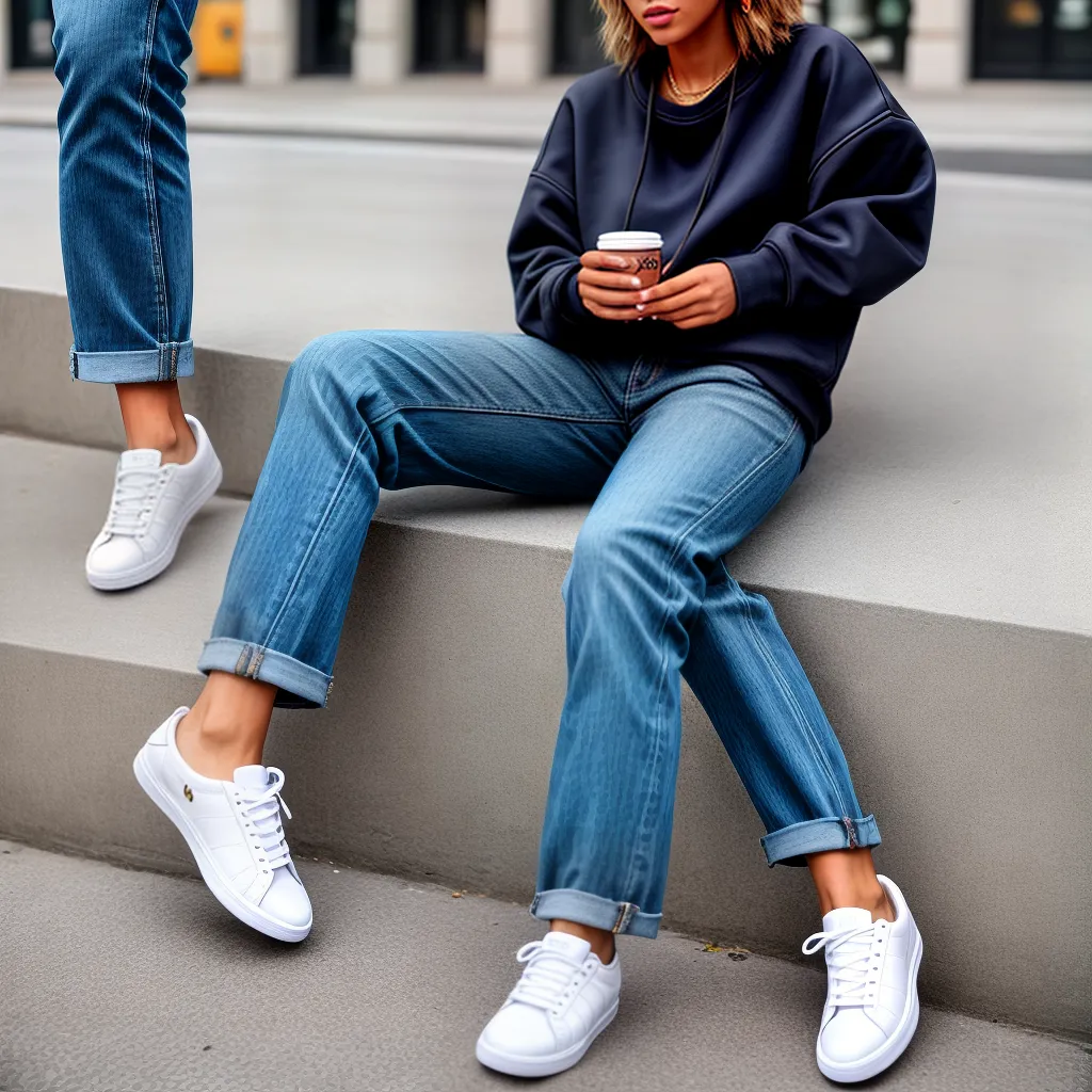 adolescente estiloso sweatshirt jeans sneakers adolescente estiloso sweatshirt jeans sneakers