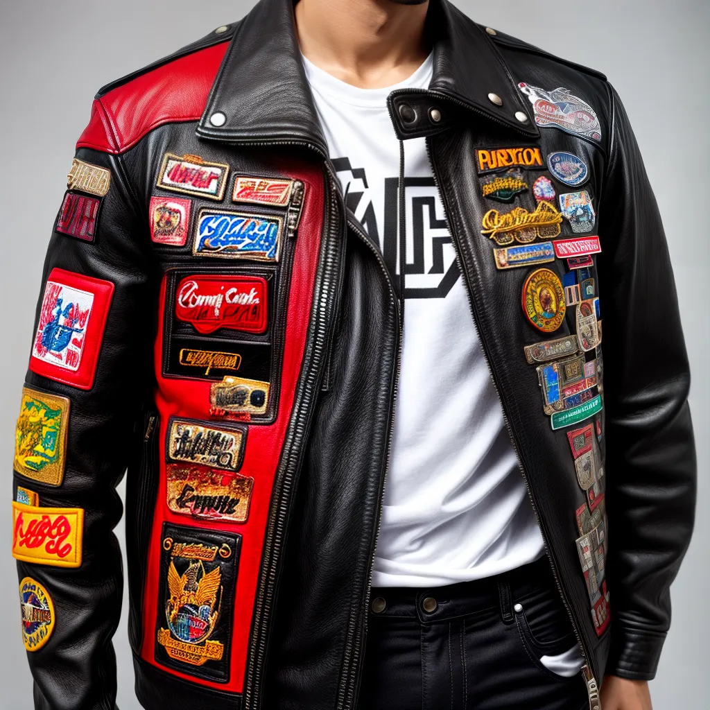 jaqueta couro patches cultura pop