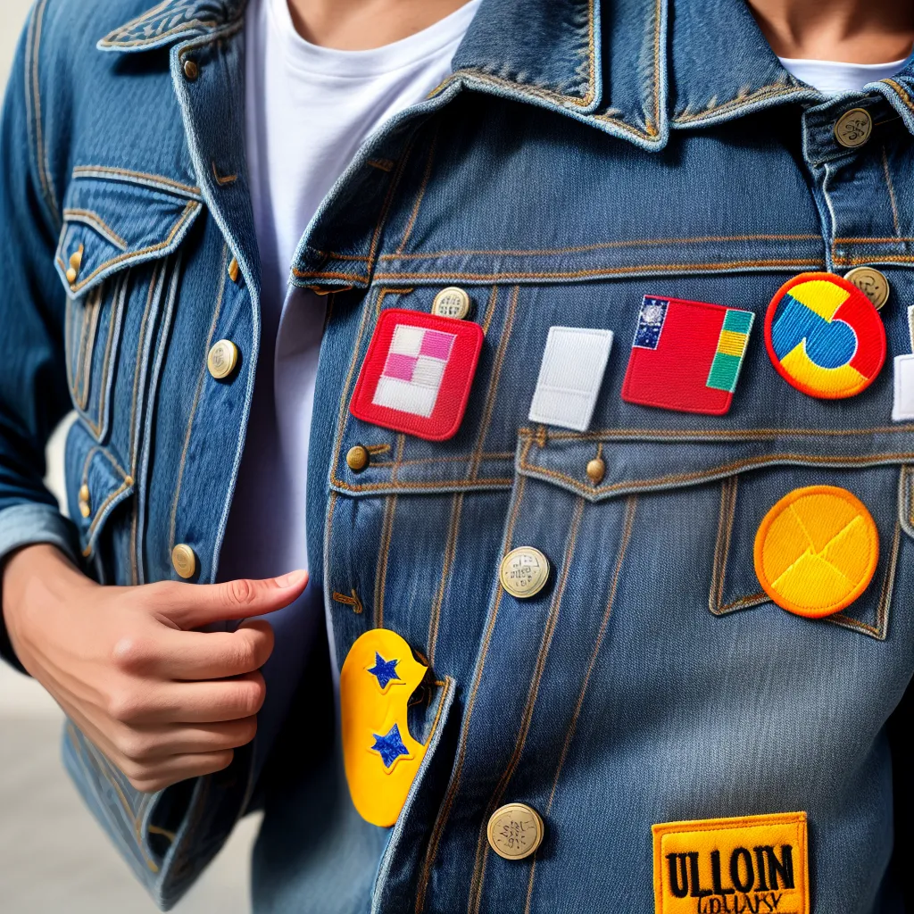 jaqueta jeans patches personalidade