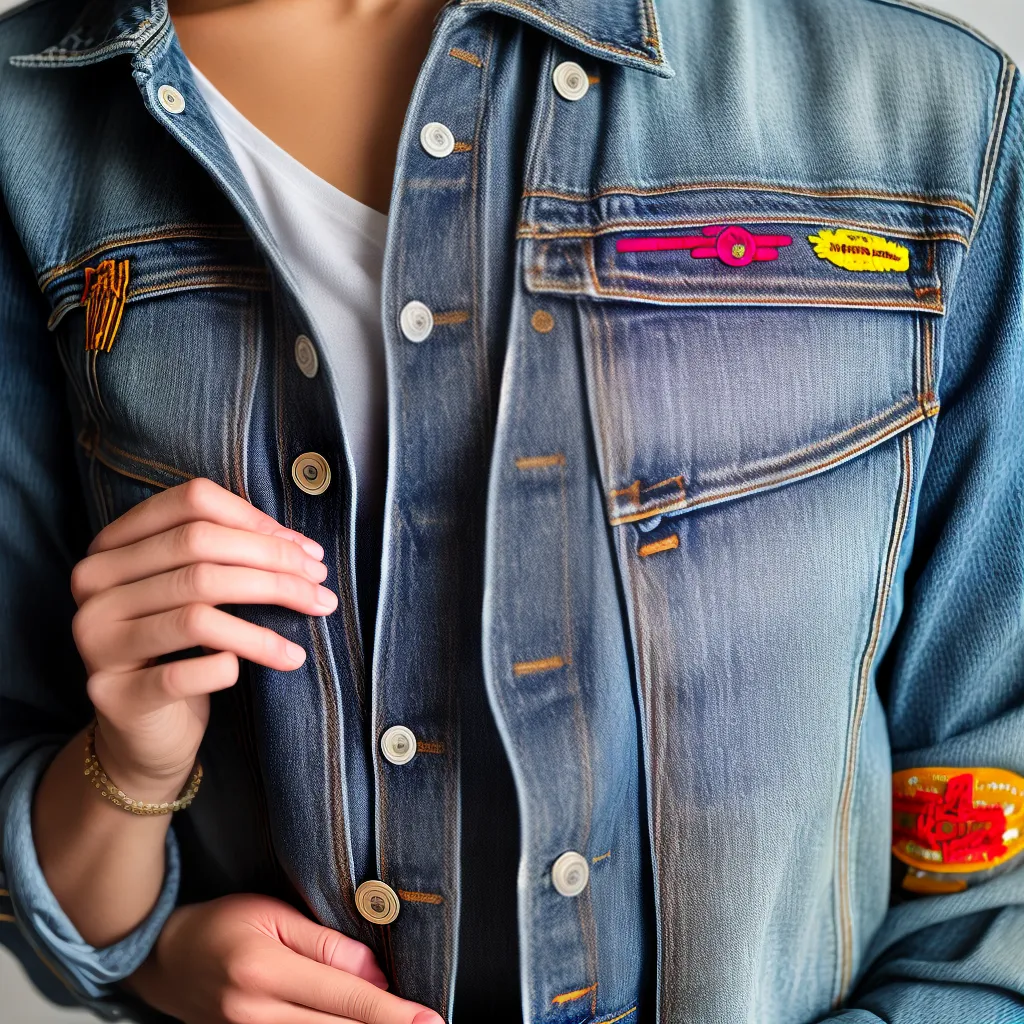jaqueta jeans patches coloridos 3