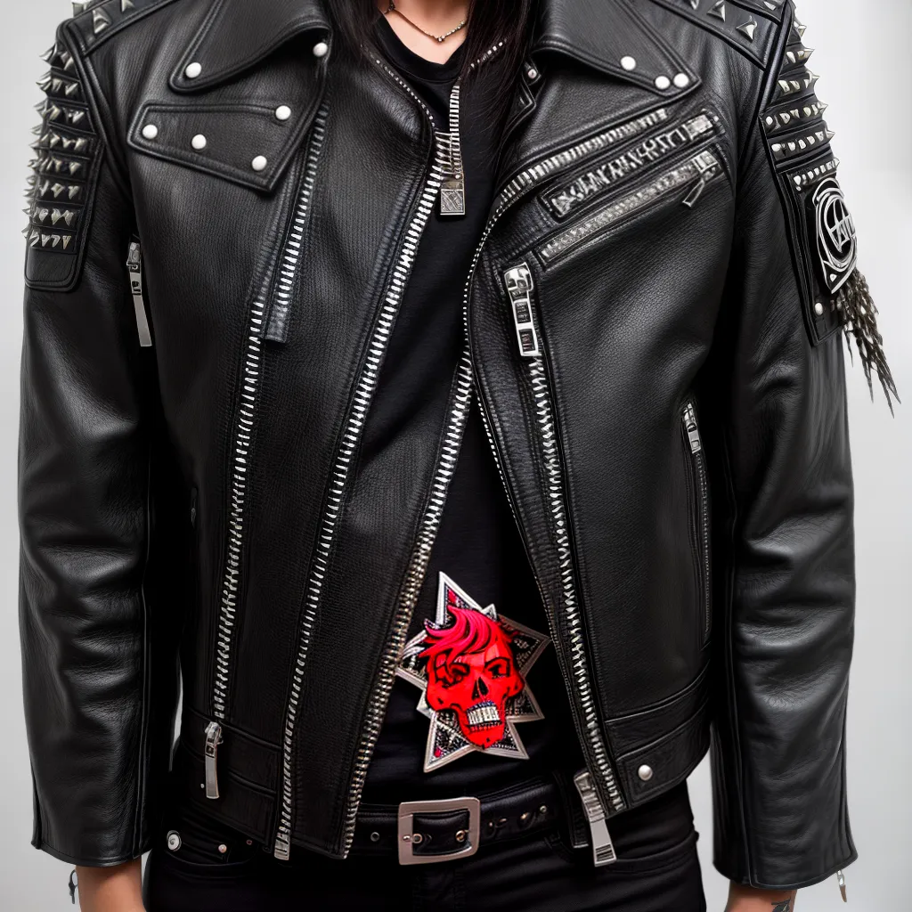 jaqueta couro punk rock estampas