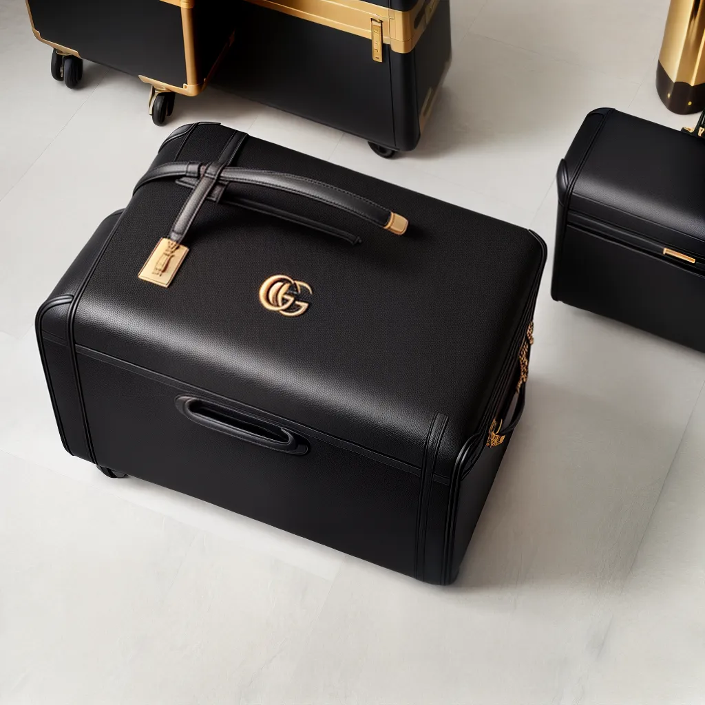 mala gucci preta luxo viagem