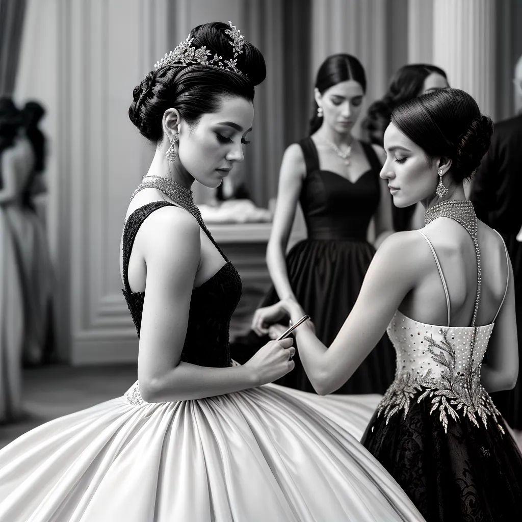 alta costura designer esboco costureiras