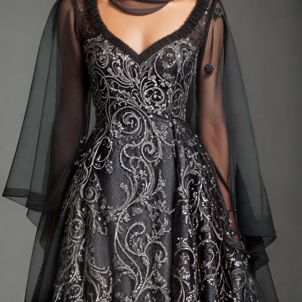 vestido noite preto branco desenho