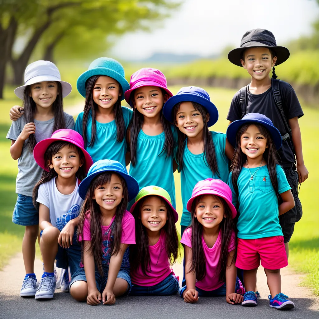 criancas sorrindo brincando chapeus coloridos criancas sorrindo brincando chapeus coloridos