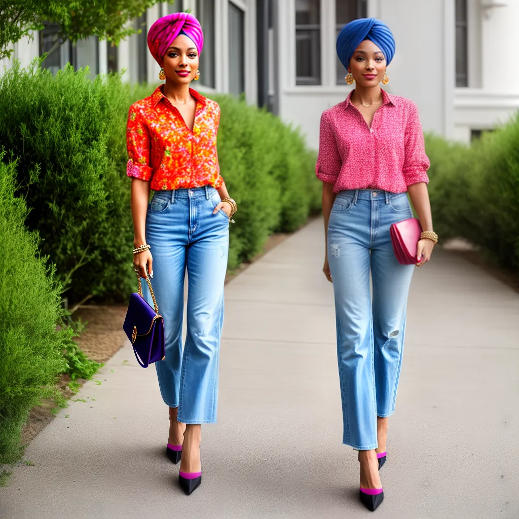 mulher estilosa turbante estampado