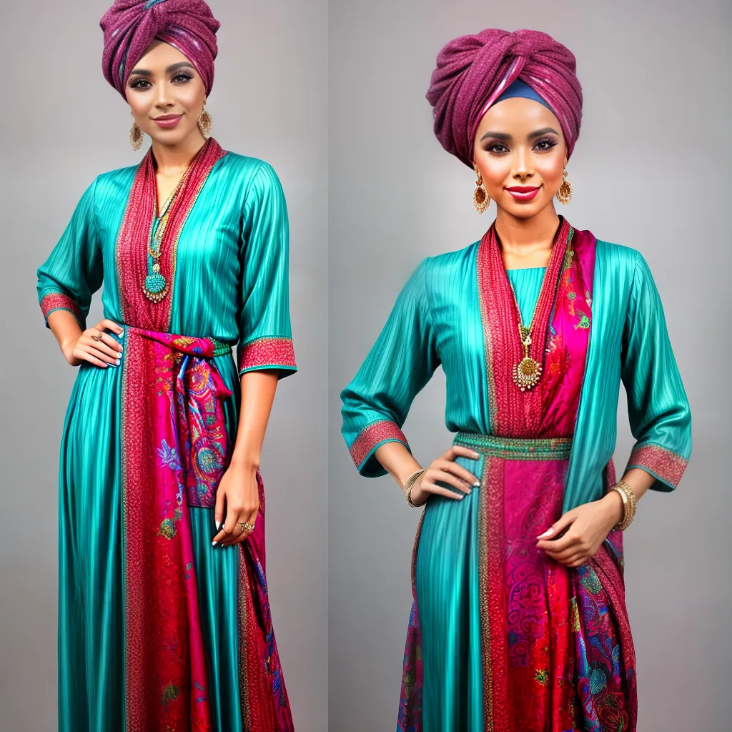 mulher estilosa turbante vestido maxi 1