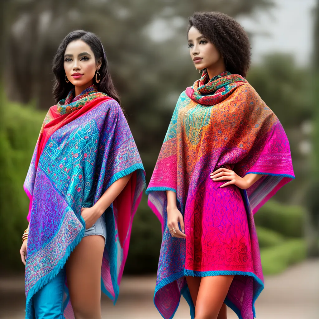 poncho colorido estampado mannequin