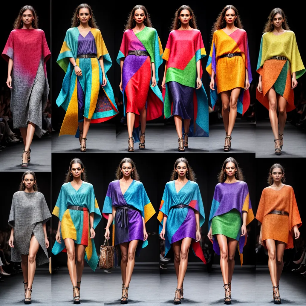 passarela moderna ponchos cores inovacao