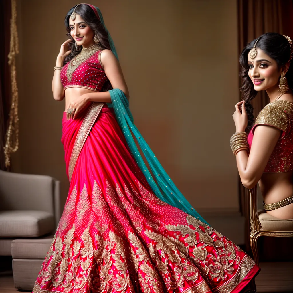celebridade bollywood giro lehenga tradicional