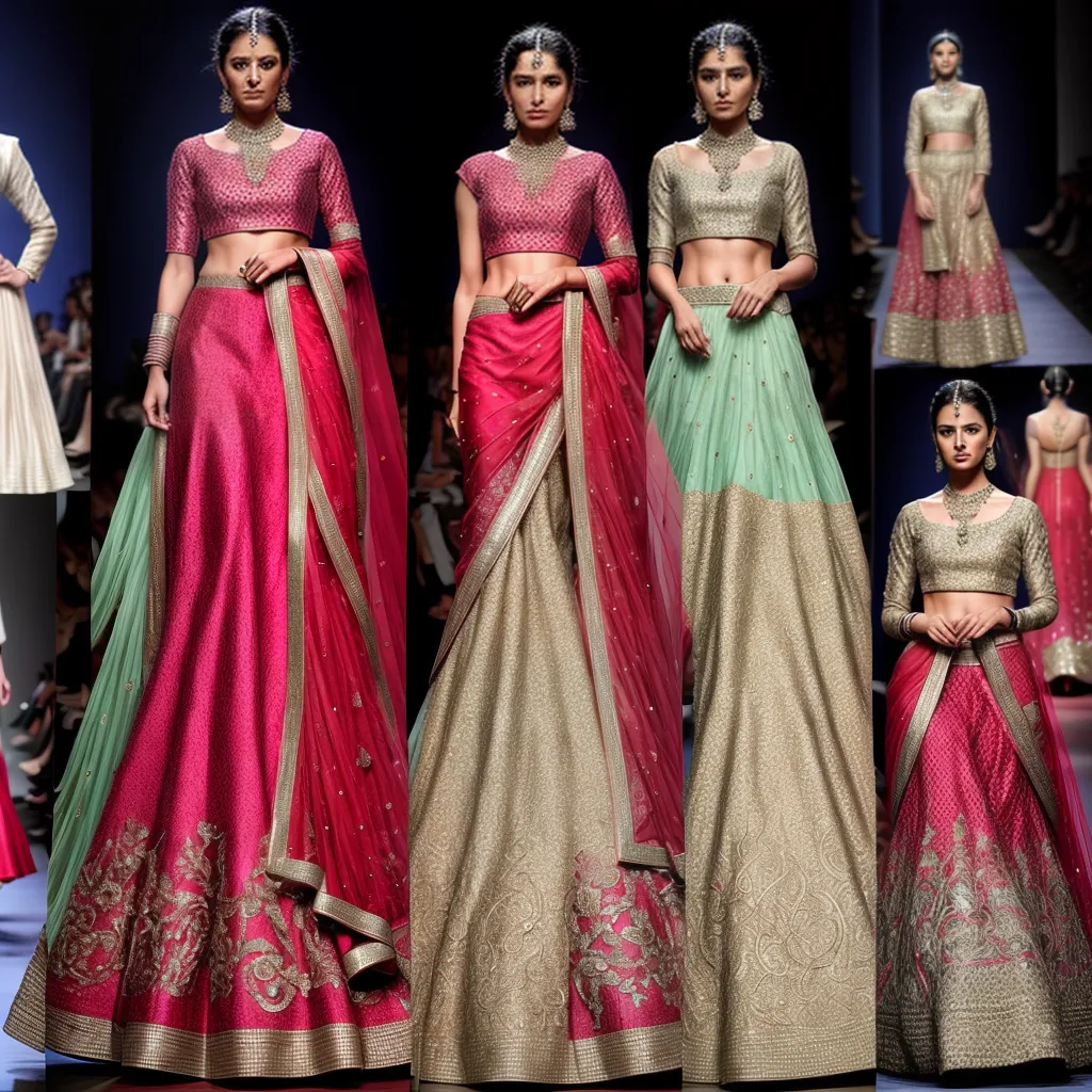 passarela lehengas tradicionais contemporaneos