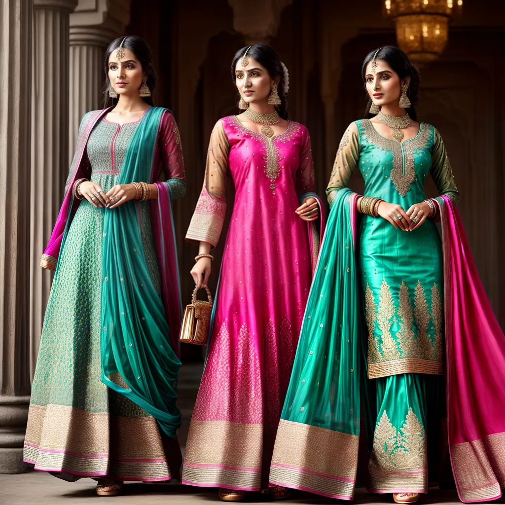 salwar kameez colorido bordado tradicional