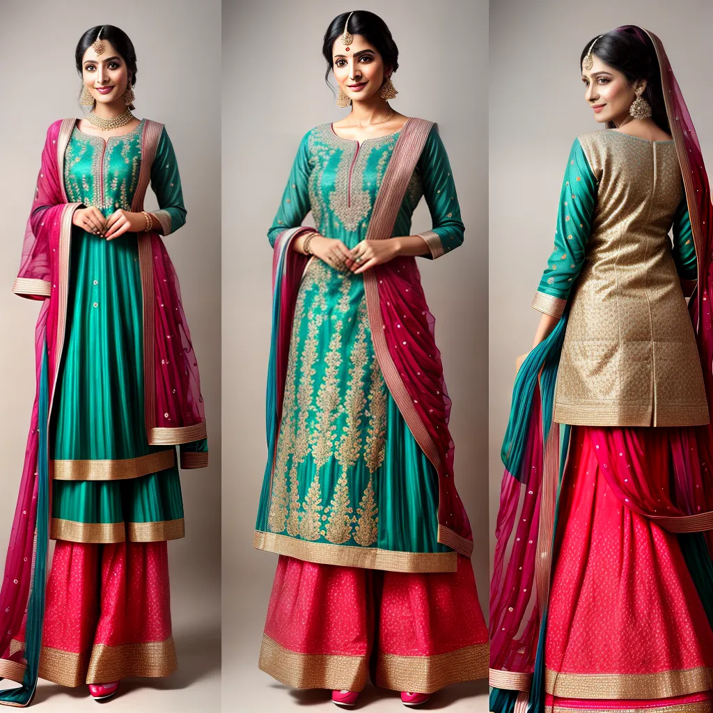 salwar kameez colorido tradicional indiano