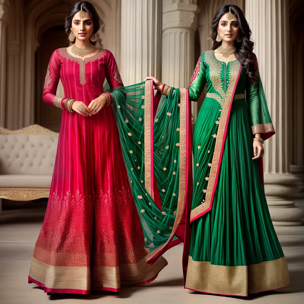 salwar kameez elegante bordado cores ricas