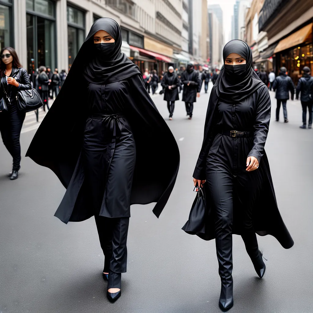 mulher niqab confianca rua colorida