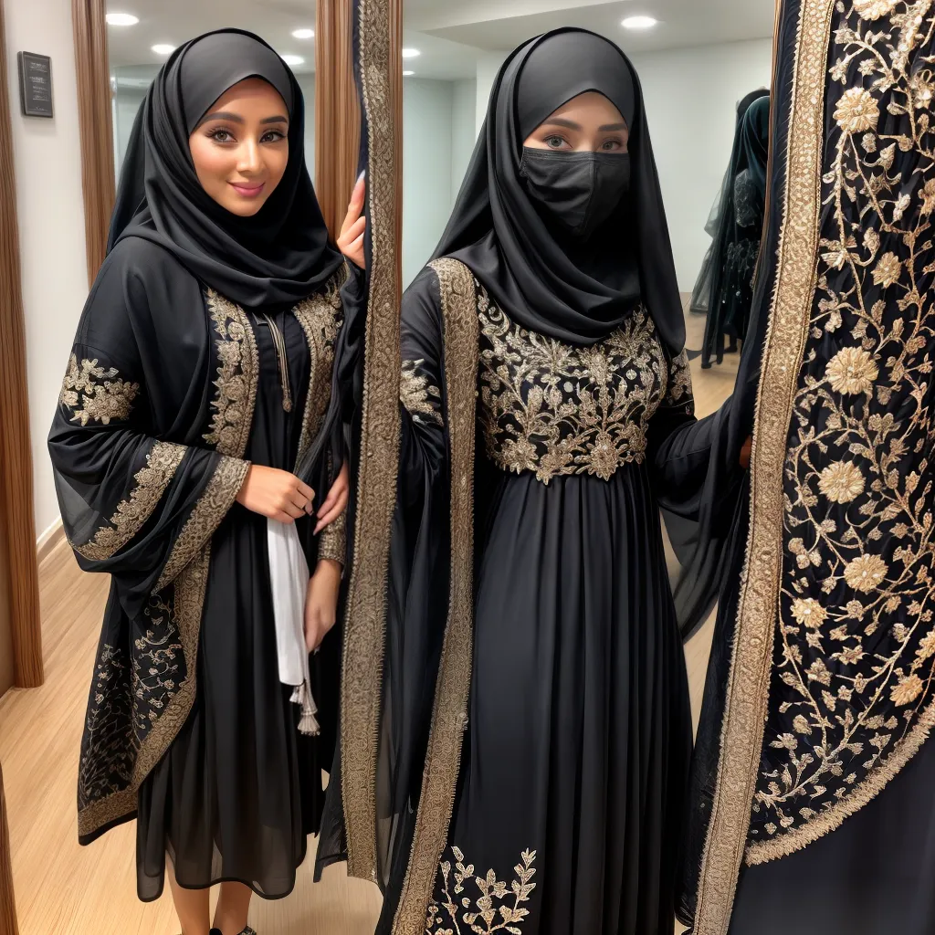 mulher espelho niqabs variedade