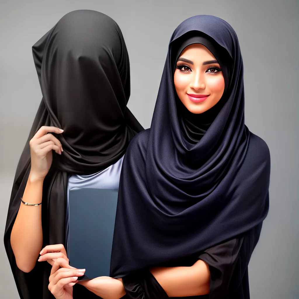 mulher niqab espelho estilo confianca